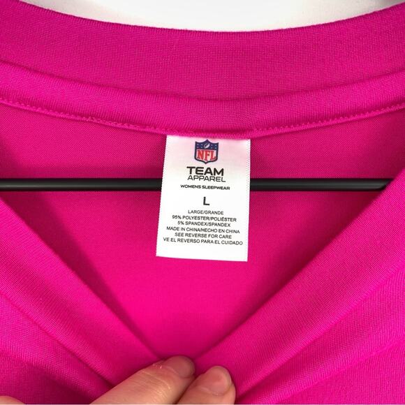 NWT STEELERS Sleepwear T-Shirt Neon Pink White L - Picture 5 of 7